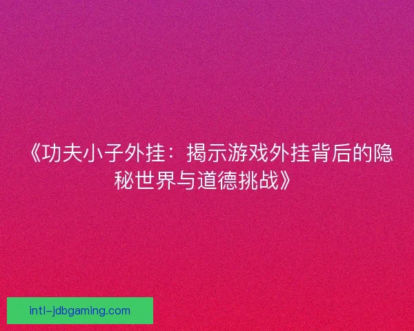 《功夫小子外挂：揭示游戏外挂背后的隐秘世界与道德挑战》